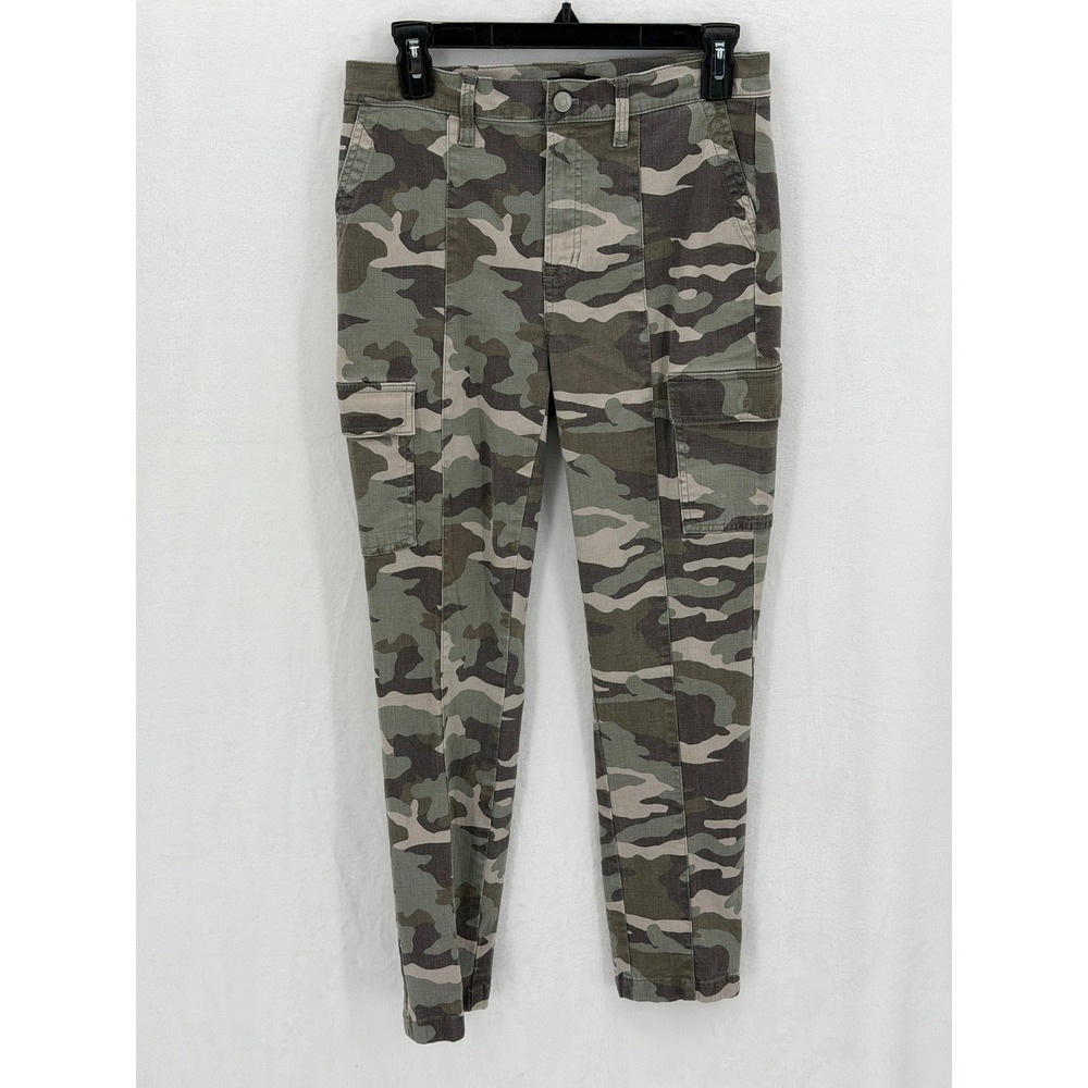 J Crew Pants Women 28 Tall Green Camo Vintage Straight Cargo Crop Stretch Casual